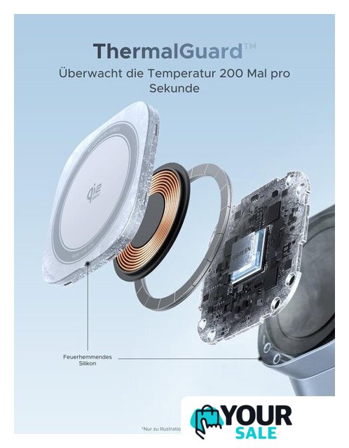 Беспроводное зарядное Ugreen MagFlow 3-in-1 W711 55677 (голубой) - Изображение №8 — Интернет-магазин Your Sale