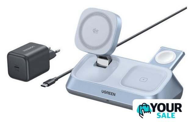 Беспроводное зарядное Ugreen MagFlow 3-in-1 W711 55677 (голубой) - Изображение №1 — Интернет-магазин Your Sale
