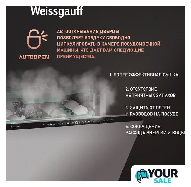 Встраиваемая посудомоечная машина Weissgauff BDW 6140 Ultra Real Autoopen Infolight - Изображение №18 — Интернет-магазин Your Sale