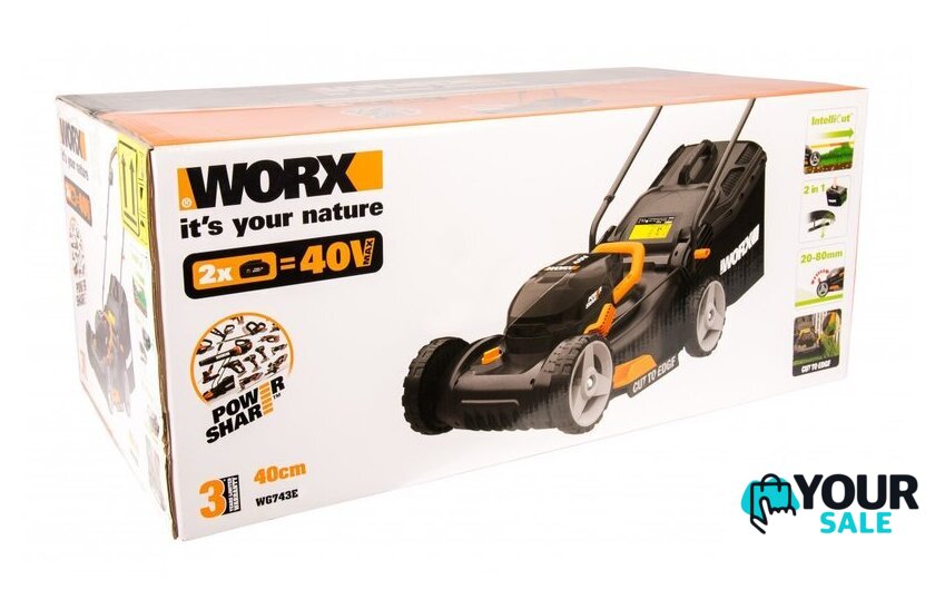 Газонокосилка Worx WG743E (с 2-мя АКБ) - Изображение №4 — Интернет-магазин Your Sale