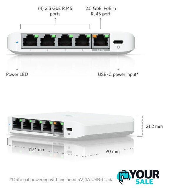 Управляемый коммутатор 2-го уровня Ubiquiti UniFi Switch Flex Mini 2.5G - Изображение №5 — Интернет-магазин Your Sale