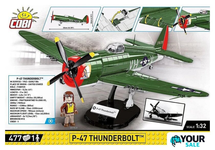 Конструктор Cobi Historical Collection WWII P-47 Thunderbolt - Изображение №4 — Интернет-магазин Your Sale