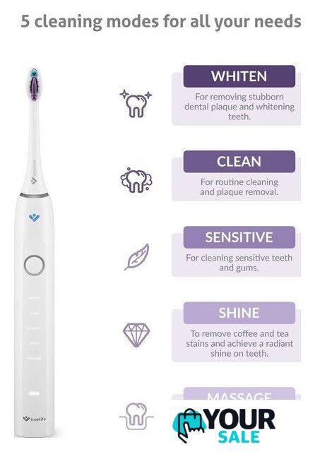 Электрическая зубная щетка TrueLife SonicBrush Clean70 UV (белый) - Изображение №2 — Интернет-магазин Your Sale