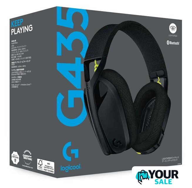 Наушники Logitech G435 Lightspeed (черный/неоновый желтый) - Изображение №5 — Интернет-магазин Your Sale