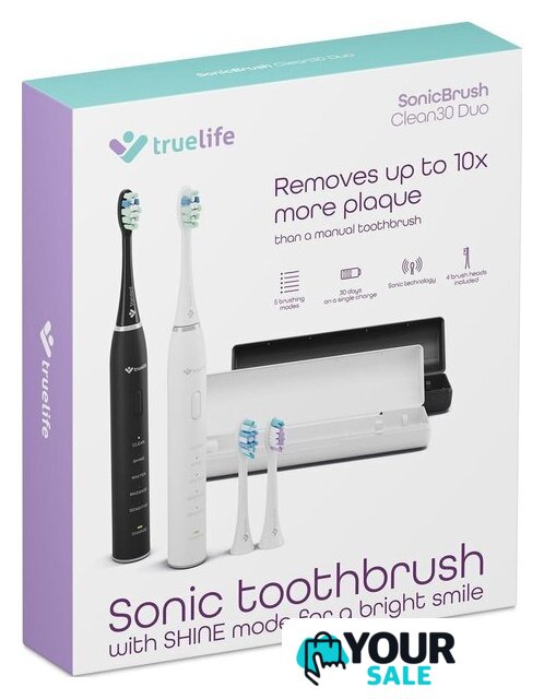 Комплект электрических зубных щеток TrueLife SonicBrush Clean30 Duo - Изображение №12 — Интернет-магазин Your Sale