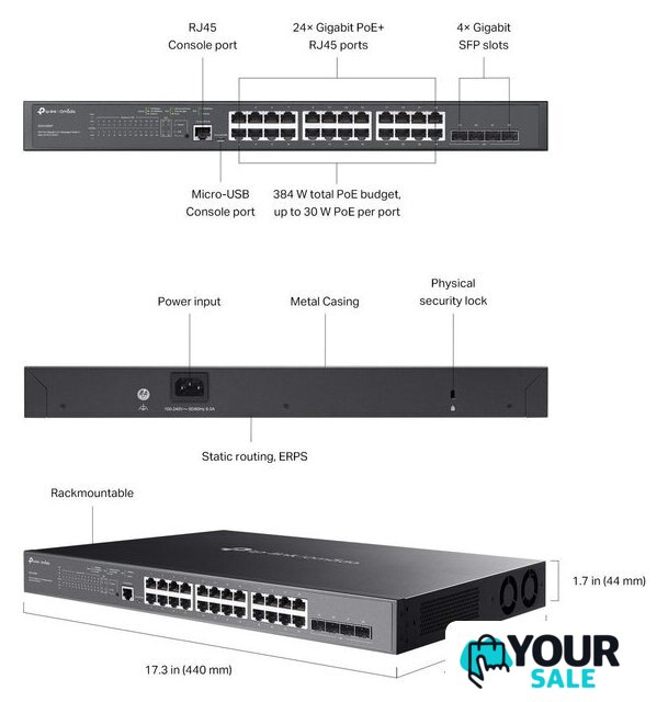Управляемый коммутатор 2-го уровня TP-Link Omada SG3428MP - Изображение №6 — Интернет-магазин Your Sale