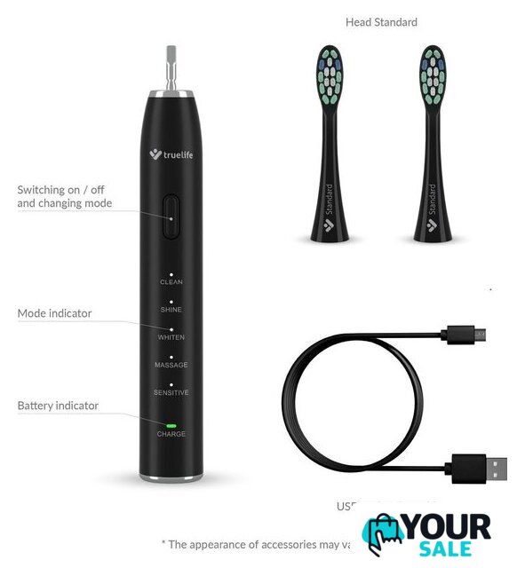 Электрическая зубная щетка TrueLife SonicBrush Clean30 (черный) - Изображение №8 — Интернет-магазин Your Sale