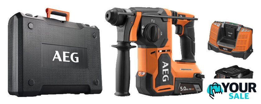 Перфоратор AEG Powertools BBH18BL2-502C 4935492343 (с 2-мя АКБ, кейс) - Изображение №1 — Интернет-магазин Your Sale