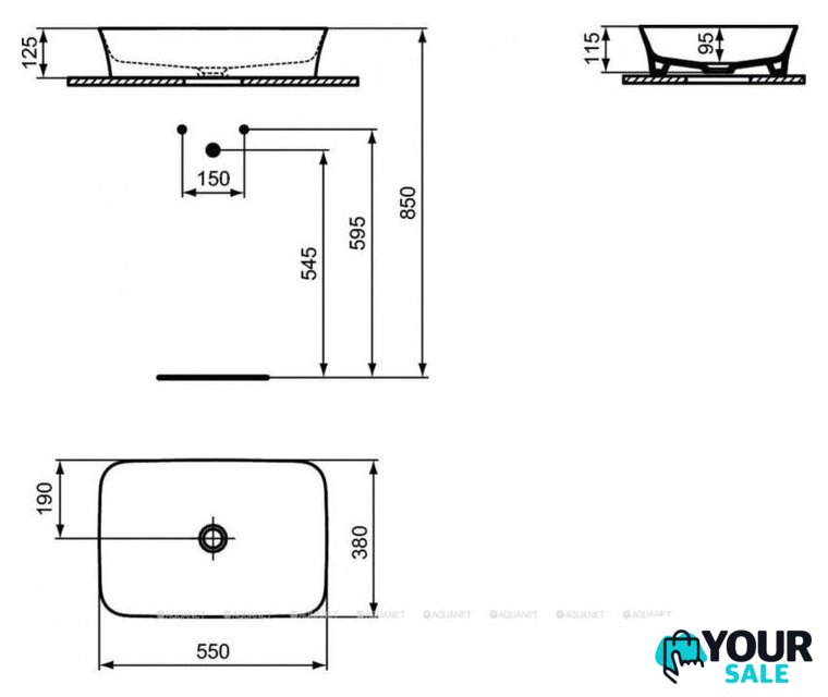 Умывальник Ideal Standard Ipalyss Vessel E207601 - Изображение №6 — Интернет-магазин Your Sale