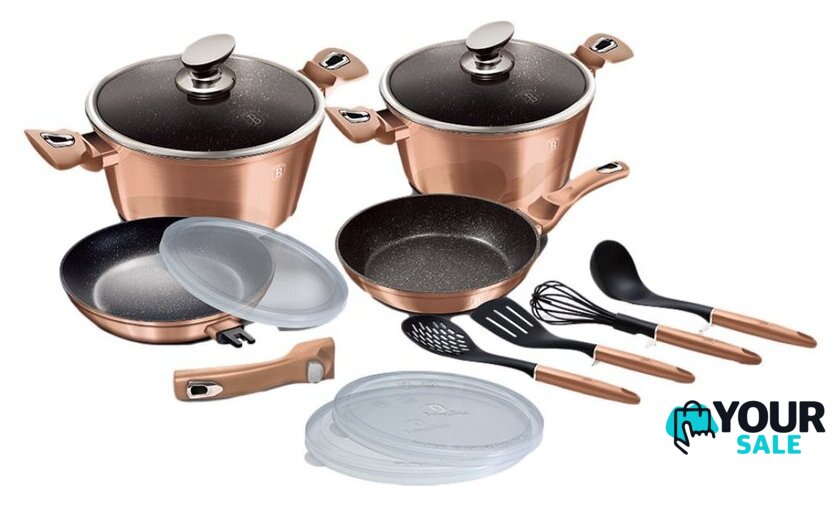 Набор кастрюль Berlinger Haus Rosegold Line BH-7058 - Изображение №1 — Интернет-магазин Your Sale