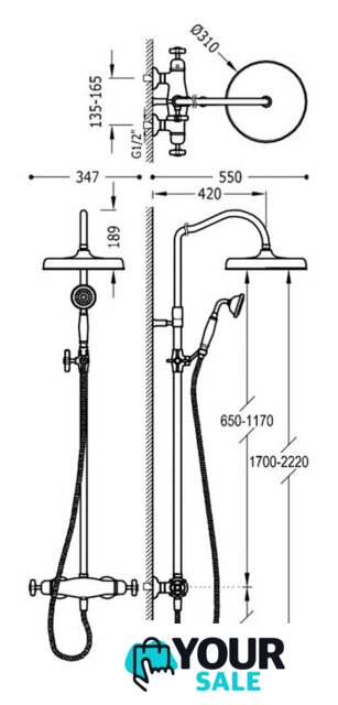 Душевая система Tres Classic 24219502AC - Изображение №2 — Интернет-магазин Your Sale