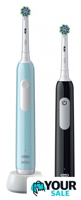 Комплект электрических зубных щеток Oral-B Pro Series 1 D305.523.3H (2 шт, черный/бирюзовый) - Изображение №3 — Интернет-магазин Your Sale