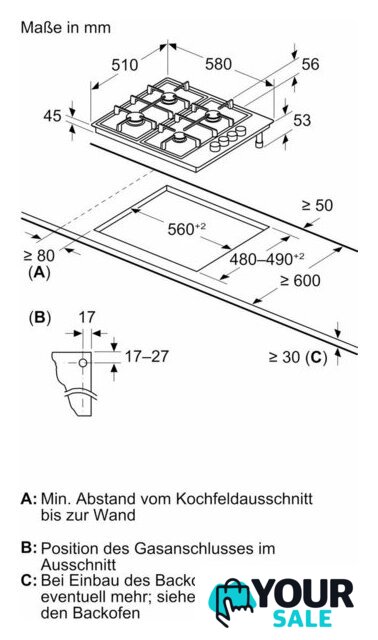 Варочная панель Bosch Serie 2 PBP6B5K80 - Изображение №5 — Интернет-магазин Your Sale