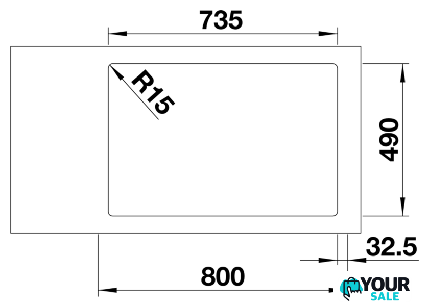 Кухонная мойка Blanco Andano 340/340-IF/A 525248 (с клапаном-автоматом, сатин) - Изображение №5 — Интернет-магазин Your Sale