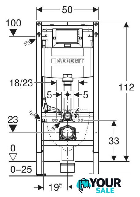 Инсталляция для унитаза Geberit Duofix 111.060.00.2 - Изображение №3 — Интернет-магазин Your Sale