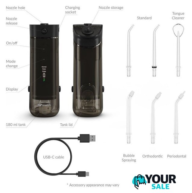 Ирригатор  TrueLife Aquafloss Mini M50 (черный) - Изображение №9 — Интернет-магазин Your Sale