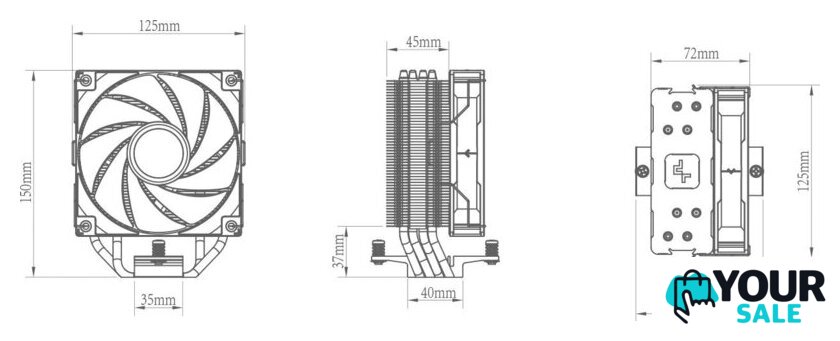 Кулер для процессора DeepCool AG400 BK ARGB R-AG400-BKANMC-G-2 - Изображение №11 — Интернет-магазин Your Sale