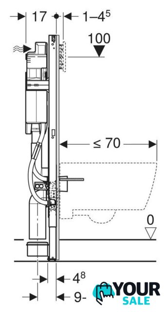 Инсталляция для унитаза Geberit Duofix 111.350.00.6 - Изображение №4 — Интернет-магазин Your Sale