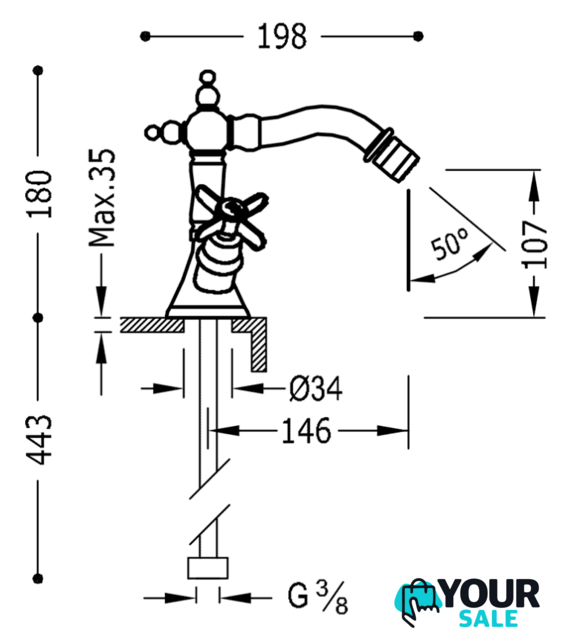 Смеситель Tres Classic 24212202AC - Изображение №2 — Интернет-магазин Your Sale
