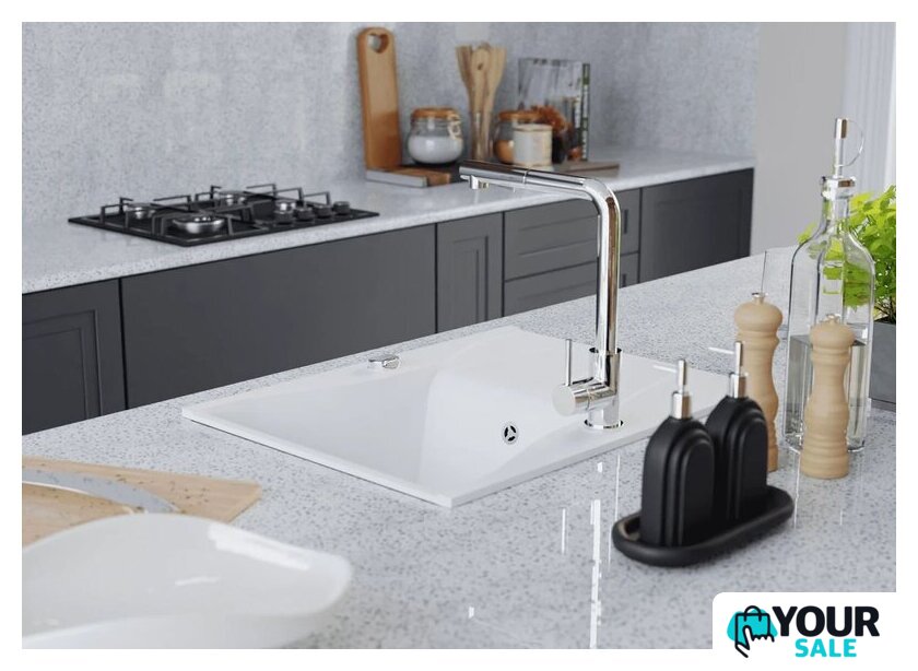 Кухонная мойка Kernau KGS O 4565 1B1D Pure White - Изображение №4 — Интернет-магазин Your Sale