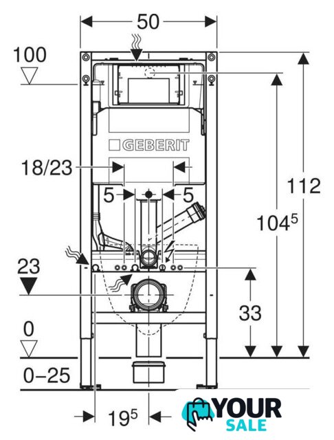 Инсталляция для унитаза Geberit Duofix 111.364.00.6 - Изображение №3 — Интернет-магазин Your Sale