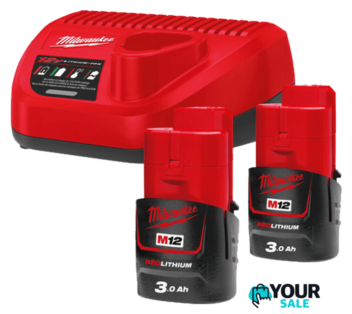 Аккумулятор с зарядным устройством Milwaukee M12 M12NRG-302 4933451902 (2 x 12В/3 Ач + 12В) - Изображение №1 — Интернет-магазин Your Sale