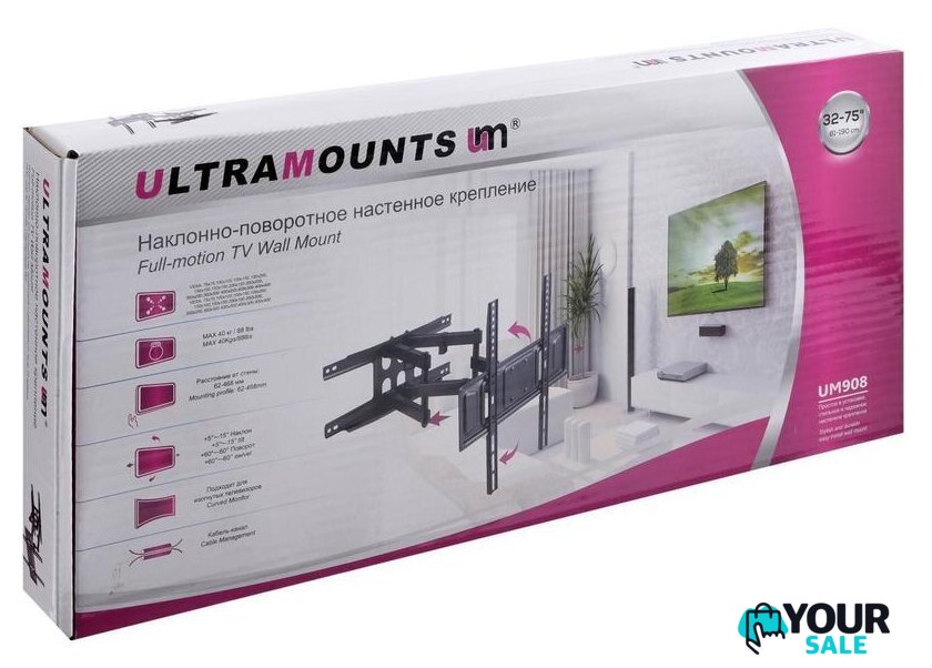 Кронштейн для телевизора Ultramounts UM908 (черный) - Изображение №10 — Интернет-магазин Your Sale