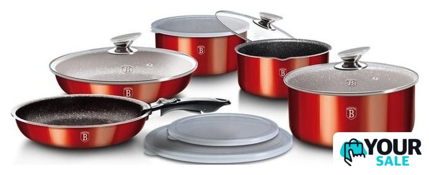 Набор кастрюль Berlinger Haus Metallic Line Burgundy Edition BH-1674 - Изображение №1 — Интернет-магазин Your Sale
