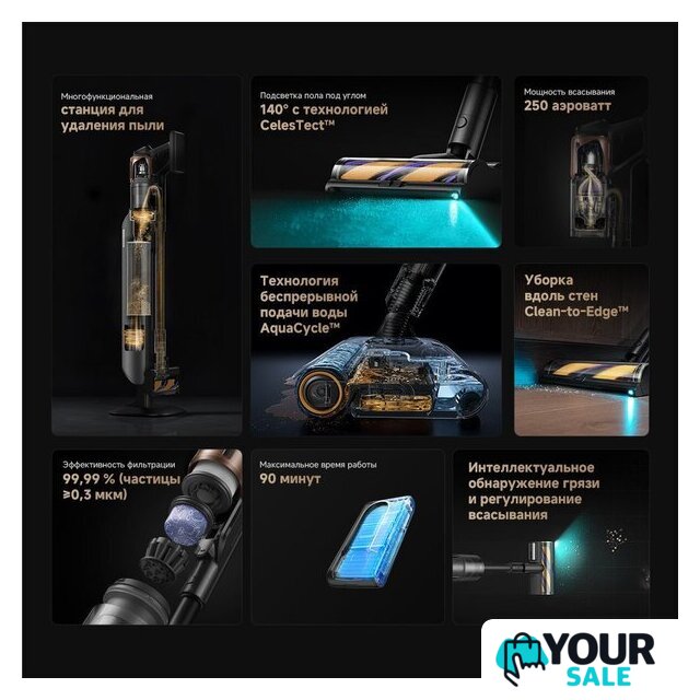 Пылесос Dreame Cordless Vacuum Cleaner Z20 Aqua Cycle Station (евровилка) - Изображение №3 — Интернет-магазин Your Sale