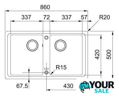 Кухонная мойка Franke Basis BFG 620-34-34 114.0741.179 (оникс) - Изображение №3 — Интернет-магазин Your Sale