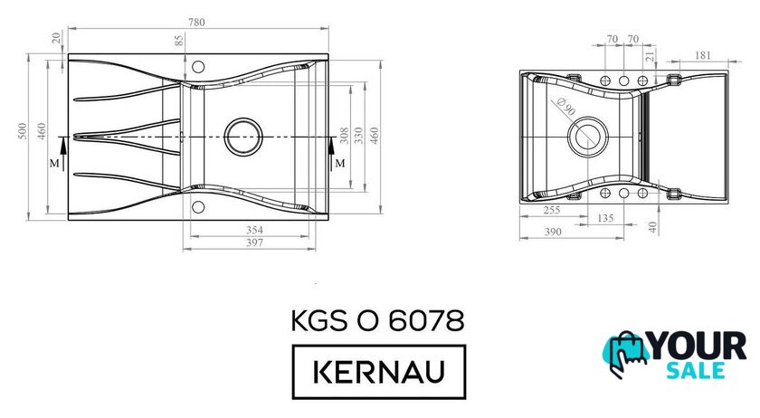 Кухонная мойка Kernau KGS O 6078 1B1D Deep Black - Изображение №11 — Интернет-магазин Your Sale