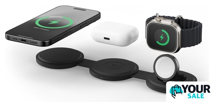 Беспроводное зарядное Satechi OntheGo 3-in-1 Charger ST-QTG31K (черный) - Изображение №4 — Интернет-магазин Your Sale