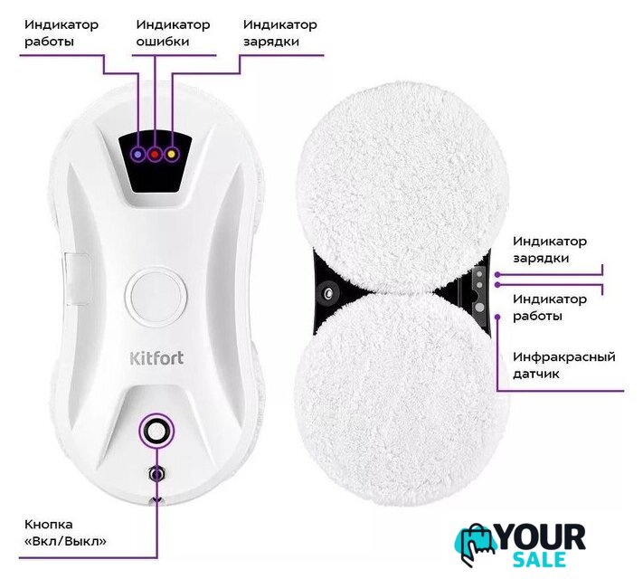 Робот для мытья окон Kitfort KT-5181 - Изображение №7 — Интернет-магазин Your Sale
