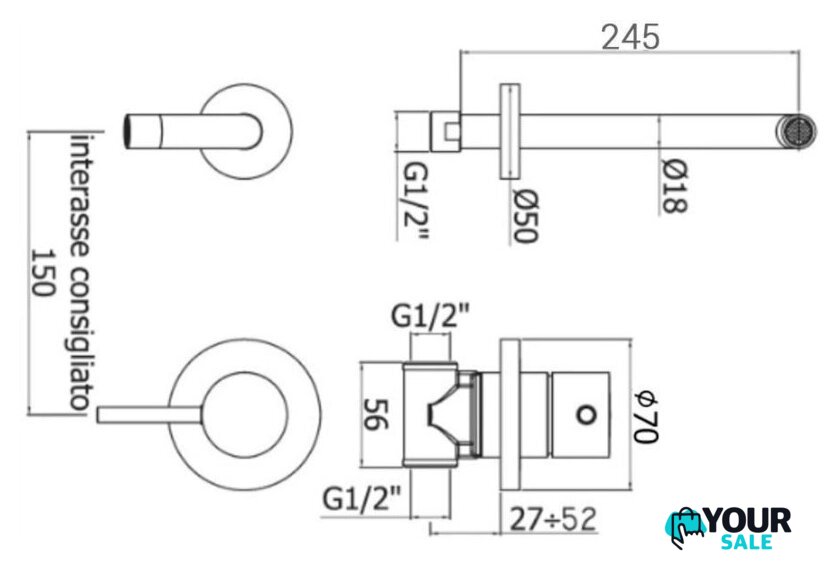 Смеситель Paffoni Light LIG007BO70 - Изображение №3 — Интернет-магазин Your Sale