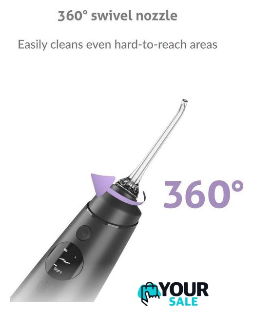 Ирригатор  TrueLife AquaFloss Compact C300 (черный) TLF778444 - Изображение №4 — Интернет-магазин Your Sale
