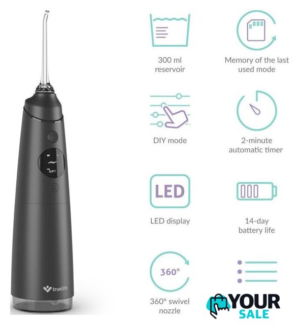 Ирригатор  TrueLife AquaFloss Compact C300 (черный) TLF778444 - Изображение №3 — Интернет-магазин Your Sale