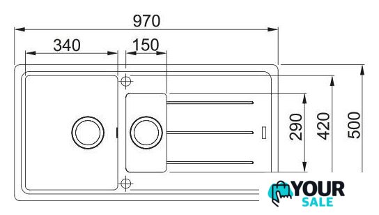 Кухонная мойка Franke Basis BFG 651-97 114.0741.191 (оникс) - Изображение №3 — Интернет-магазин Your Sale