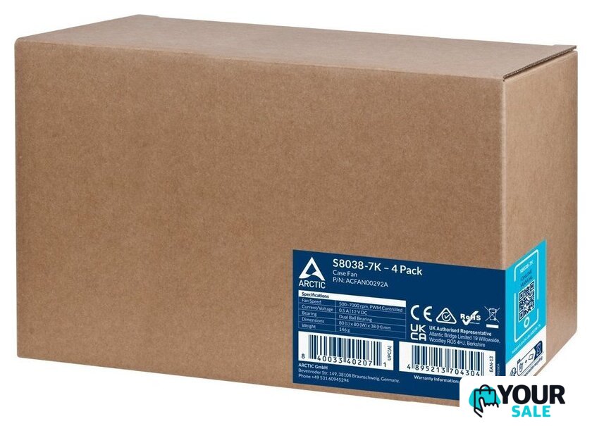 Комплект вентиляторов для корпуса Arctic S8038-7K 4 Pack ACFAN00292A - Изображение №6 — Интернет-магазин Your Sale