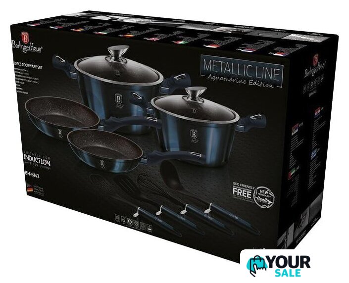 Набор кастрюль Berlinger Haus Aquamarine Metallic Line BH-6143 - Изображение №2 — Интернет-магазин Your Sale