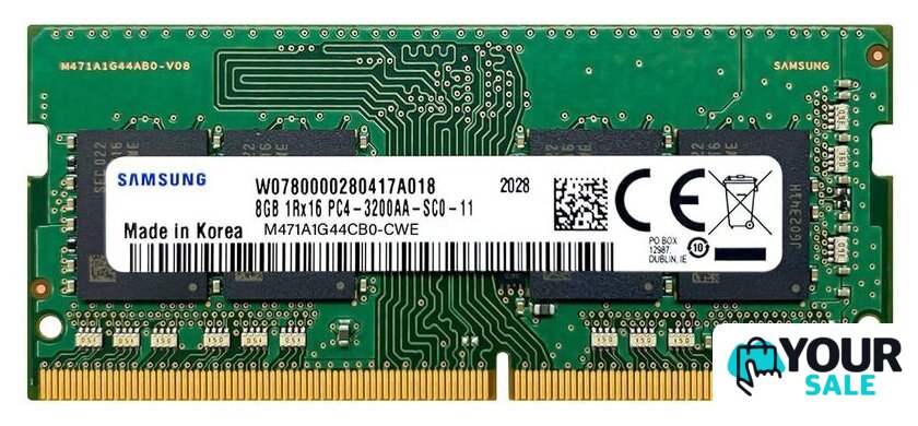 Оперативная память Samsung 8ГБ DDR4 SODIMM 3200 МГц M471A1G44CB0-CWE - Изображение №1 — Интернет-магазин Your Sale