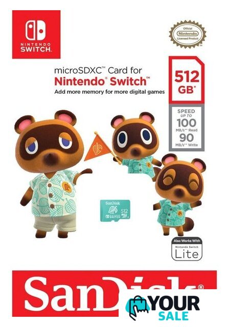 Карта памяти SanDisk Nintendo Switch Licensed Card Animal Crossing Edition microSDXC 512GB SDSQXAO-512G-GNCZN - Изображение №4 — Интернет-магазин Your Sale