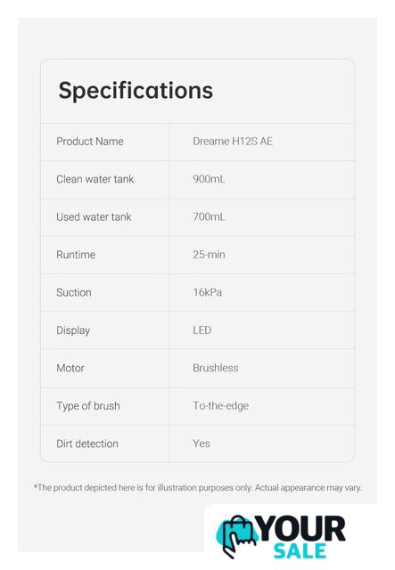 Вертикальный моющий пылесос Dreame H12S AE wet and dry Vacuum Cleaner (международная версия) - Изображение №8 — Интернет-магазин Your Sale