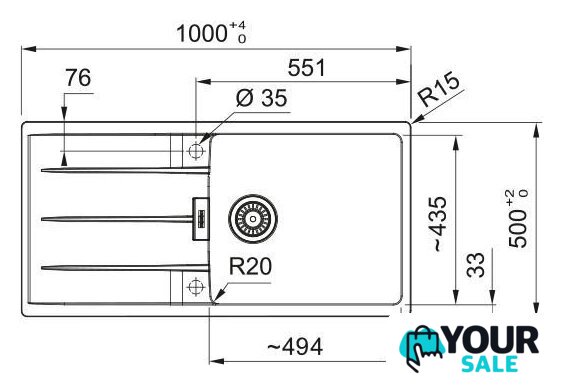 Кухонная мойка Franke Centro CNG 611-100 XL 114.0757.427 (оникс) - Изображение №2 — Интернет-магазин Your Sale