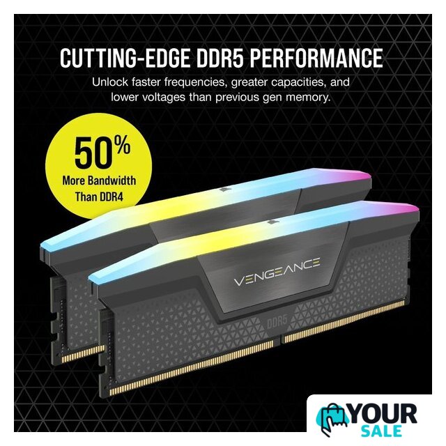 Оперативная память Corsair Vengeance RGB 2x16ГБ DDR5 5200 МГц CMH32GX5M2B5200Z40K - Изображение №3 — Интернет-магазин Your Sale