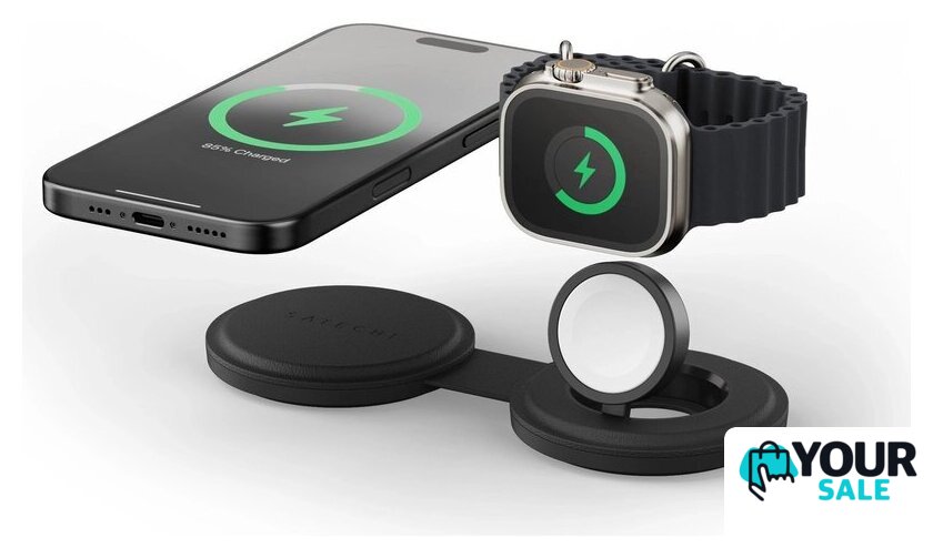Беспроводное зарядное Satechi OntheGo 2-in-1 Charger ST-QTG21K (черный) - Изображение №3 — Интернет-магазин Your Sale
