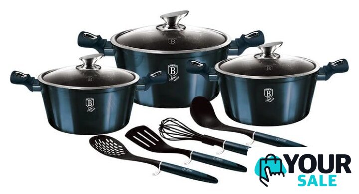 Набор кастрюль Berlinger Haus Aquamarine Metallic Line BH-6152 - Изображение №1 — Интернет-магазин Your Sale