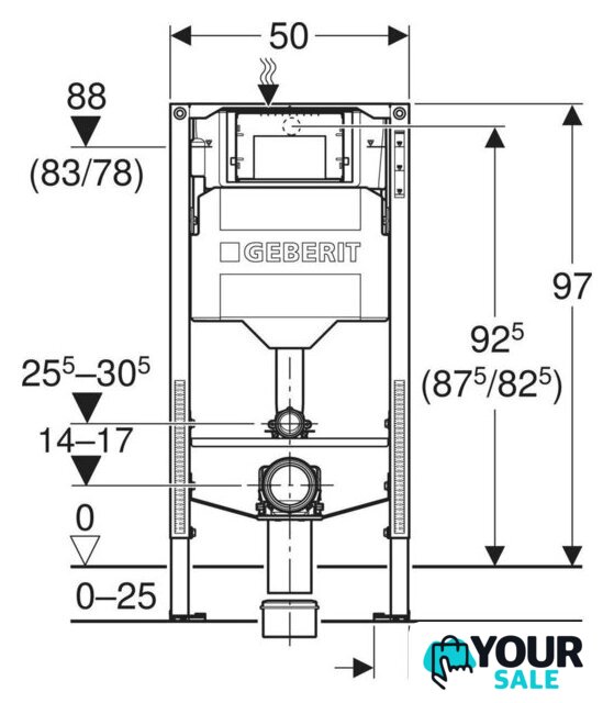 Инсталляция для унитаза Geberit Duofix 111.922.00.6 - Изображение №3 — Интернет-магазин Your Sale