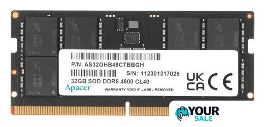 Оперативная память Apacer 32ГБ DDR5 SODIMM 4800 МГц AS32GHB48CTBBGH - Изображение №1 — Интернет-магазин Your Sale