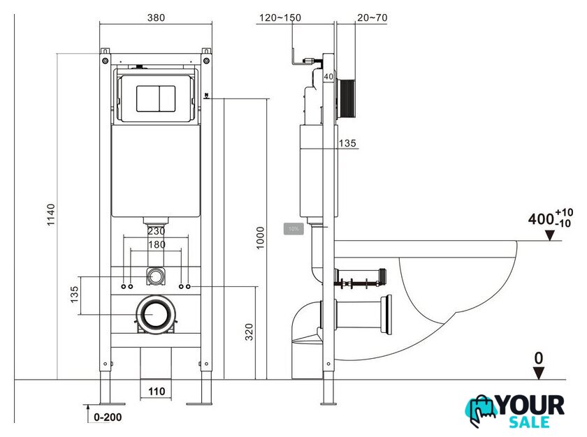 Унитаз подвесной Asten Readle Zentralmodul AR0601-135M - Изображение №22 — Интернет-магазин Your Sale