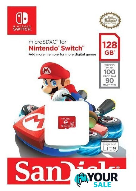 Карта памяти SanDisk Nintendo Switch Licensed Card Super Mario Edition microSDXC 128GB SDSQXAO-128G-GNCZN - Изображение №4 — Интернет-магазин Your Sale